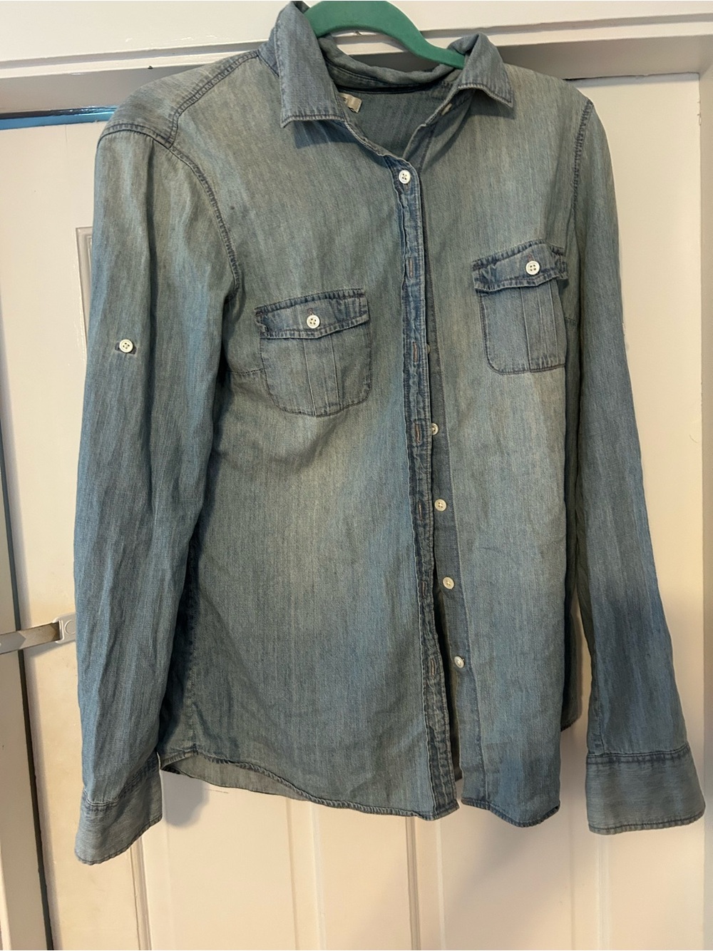 J. Crew Perfect Chambray Button-Up Shirt
